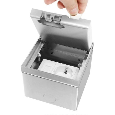 Prise de sol encastrée moderne en acier inoxydable, de forme carrée, pour chambres et salons (1/4)