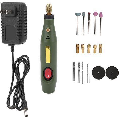 Mini perceuse électrique, broyeur, graveur rotatif, Kit d'outils de sculpture sur bois d'agate, prise AC 100-240VUS (1/5)