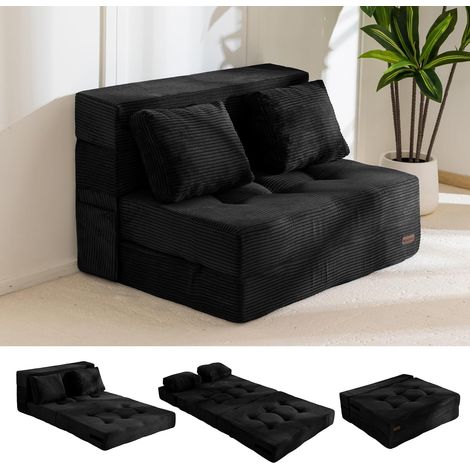 Matelas Pliant Sofa pour Adultes et Enfants, Matelas Pliable Adulte Convertible Canapé-lit Portable avec 2 Oreillers, Matelas pour Invités (1/5)