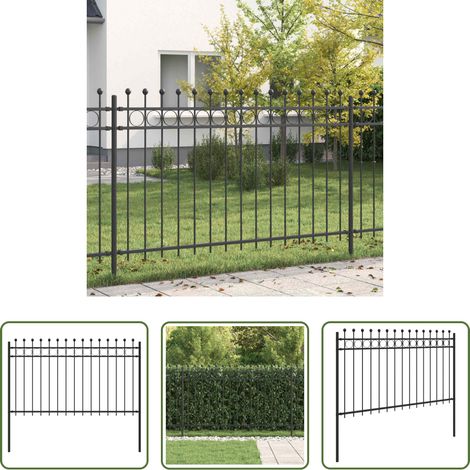 vidaXL Gartenzaun - Ringzaun Schwarz 200 x 130 cm Pulverbeschichteter Stahl (1/5)