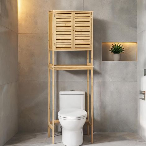 Meuble de salle de bain madera Natural en bambú 60 x 23 x 173 cm (1/5)