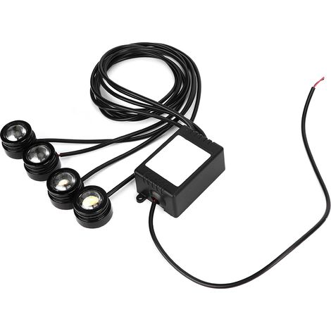 Feux de jour LED 12V 6W 4-en-1 Œil d'aigle Urgence Stroboscope Sans fil Télécommande Éclairage de route 16 Modes de clignotement (1/5)