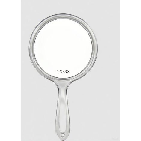 Miroir à Main, Miroir à Main Double Face 1X/3X Miroir grossissant avec poignée, Miroir Mural, (cristallin) 5,7 « x 10,6 » (1/5)