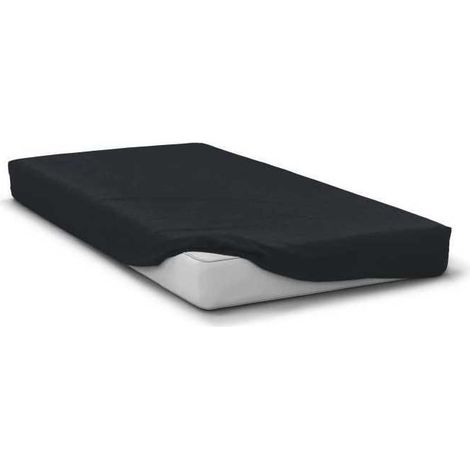 Drap housse HOME LINGE PASSION HP72105 microfibre 82 g/m² 180x200 cm bonnet 30 cm noir (1/4)