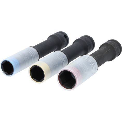 KS TOOLS SlimPOWER Juego de vasos de impacto para llantas de aluminio extra largos de 3 piezas 1/2" 17 19 21 mm - 515.0622 (1/5)
