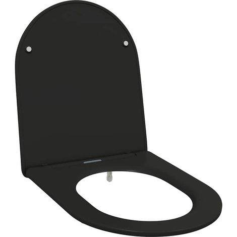 Siège de toilette Noir 47 x 36 x 3,4 cm Duroplast