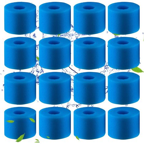 Pack de 16 filtres en mousse pour piscine Intex S1 - Filtres en mousse pour spas et piscines