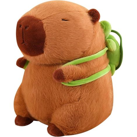 Adorable peluche Capybara, 23 cm, super douce, remplie de tortue, avec sac à dos, idéale pour la décoration de la maison et les enfants