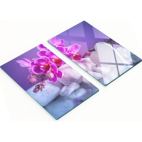 Küchenschneidebretter aus Glas mit Orchideen- und Herzmotiven, 2 x 30 x 52 cm (1/5)