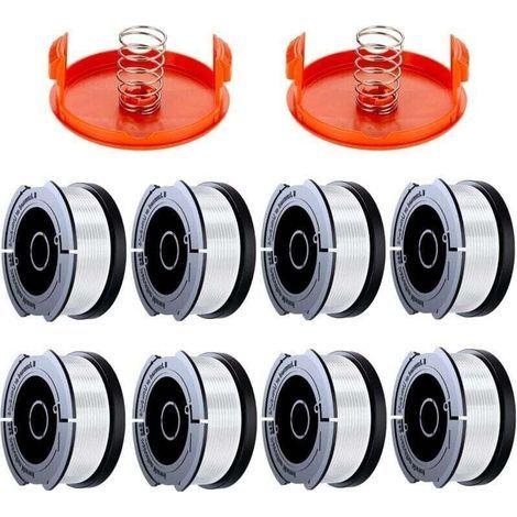 Ulisem10 Pack Bobine Fil Coupe Bordure Compatible avec Black et Decker Coupe Bordures, A6481 A6485 1.65mm Bobine de Fil Debroussailleuse(8 Fil Coupe Bordure,2 Couvercle,2 Ressort) (1/5)