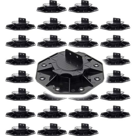XPOtool Set 30 supporti per pavimenti galleggianti, Altezza regolabile 18-25mm Max 2700 kg, Piedini per Decking