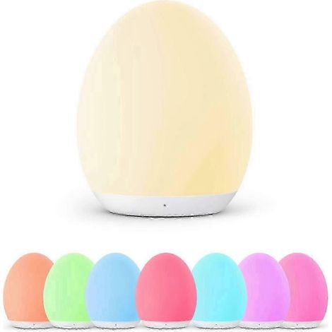 Lampada LED per bambini Vava, ricaricabile tramite USB, in silicone, con funzione di assistenza al sonno, controllo touch, dimmerabile, con cambio colore, quinta generazione. (1/4)