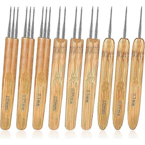 Set mit 9 Dreadlock-Haken zum Flechten und Herstellen von Dreadlocks. (1/5)