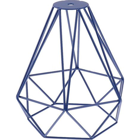 Abat-jour Cage Métallique Panier Abat-jour Plafonnier Fer Forgé Plafonnier Lumière & Style Industriel, Bleu