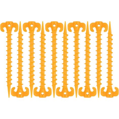 10 picchetti per tenda in plastica da 20 cm, attrezzatura essenziale per campeggio, escursionismo e giardinaggio