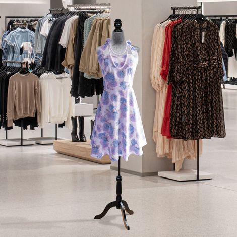 Mannequin Couture Ajustable 130-168 Trépied Photographie Mode Exposition Vêtements Bois Gris
