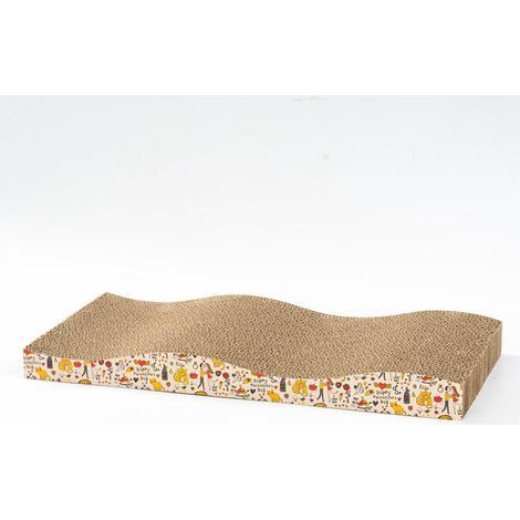 43 x 21cm Carton Griffoir Incurvé Réversible, Tapis à Gratter pour Chat (1/5)