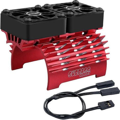 Support de dissipateur thermique en métal pour ventilateur de refroidissement moteur 40/42 mm Surpass Hobby, compatible avec les moteurs brushless de voitures RC 1/5, 1/8, 1/10 et 1/12. (1/5)