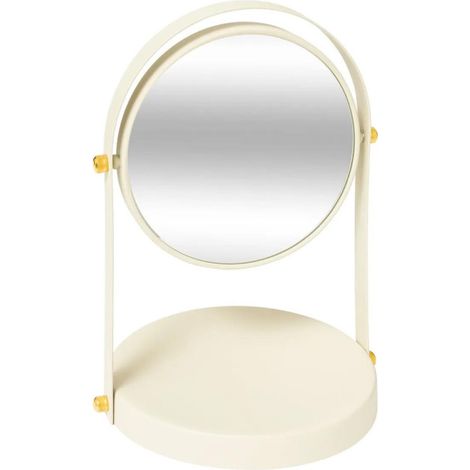 Miroir Pivotant Grossissant "Duo" 26cm Ivoire