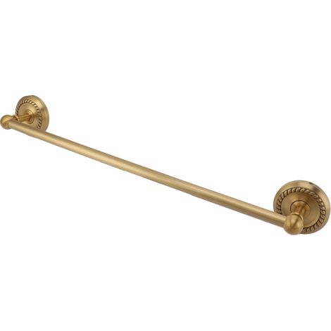 Barre à serviettes en cuivre, style européen, porte-serviette simple pour salle de bain, crochet mural rétro antique. (1/5)