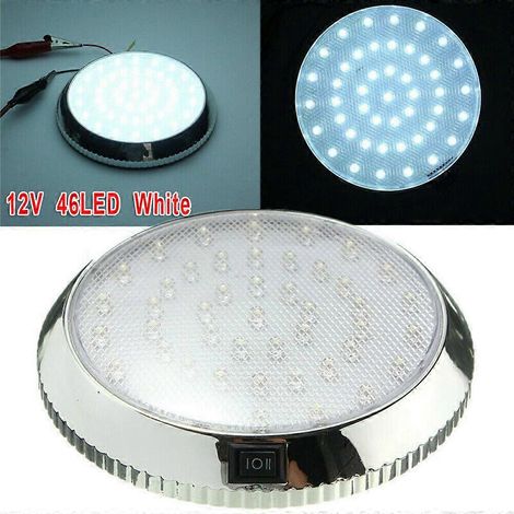 Lampe LED blanche 12V pour intérieur de camping-car, caravane, remorque, bateau, plafonnier. (1/5)