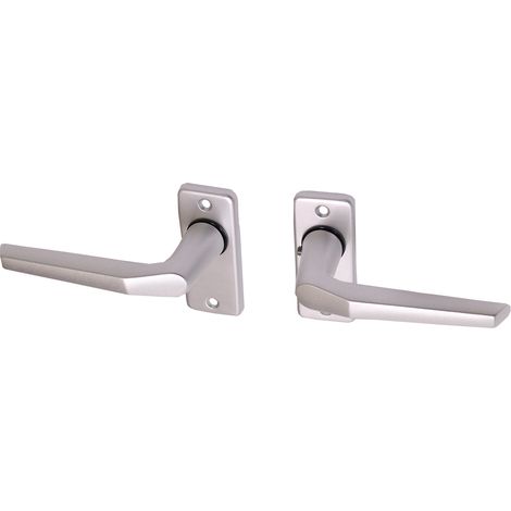 Poignée de porte sur rosace aluminium rectangulaire modèle pouce
