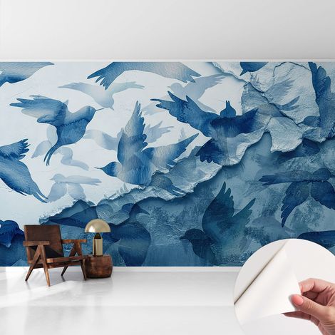 Fotomurale adesivo - murale da parete - Carta da parati autoadesiva - design parete moderno - Uccelli dinamici 416x254 cm (1/5)