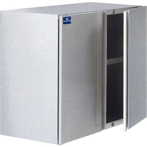 Armoire Murale Inox avec Porte Battante et Étagère Intermédiaire - Profondeur 400 mm - Virtus