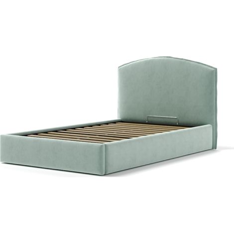 letto piazza e mezza contenitore "moon" in tessuto celeste 120x190 cm