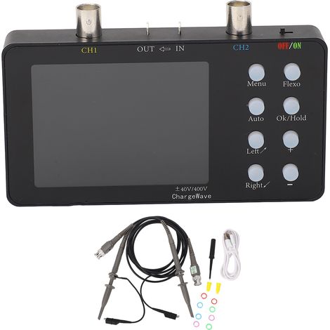 Oscilloscope numérique 3,2 pouces, écran LCD, 2 canaux, taux d'échantillonnage de 50M, bande passante de 10MSa, Kit portable USB 5V (1/5)