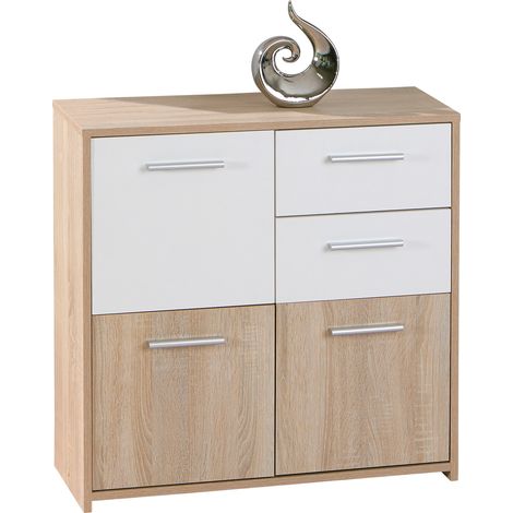 Edsam Commode, 3 portes, 2 tiroirs, imitation chêne Sonoma. (1/5)