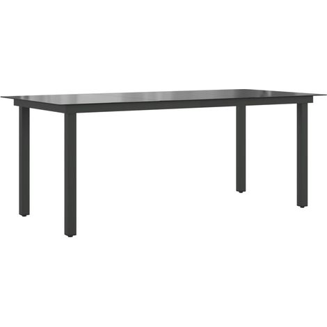Vidaxl – Table de jardin en aluminium et verre 190x90x74 cm – Résistante aux intempéries – Facile à nettoyer – Pour terrasse et patio (1/8)
