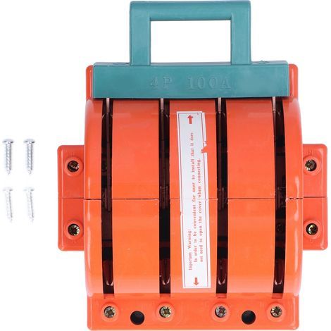 Interrupteur à Couteau à 4 Pôles 100 A Interrupteur à Couteau à Déconnexion à Double Jet Électrique Marche Arrêt Disjoncteur Semi-circulaire pour Appareils Industriels, électroménagers, Sys (1/5)