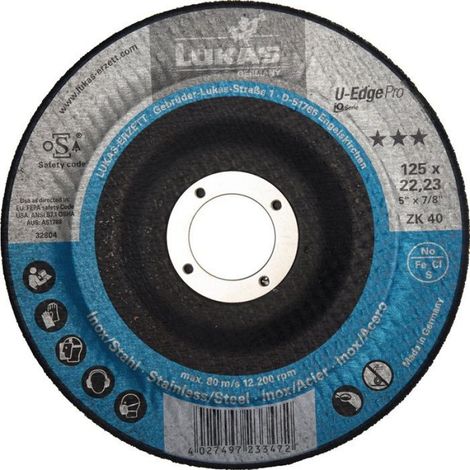 Disque À Ébarber - D125xS10mm - Granulation 80 - Alésage 22,23 mm - Pour Soudures En Acier Et Aluminium - Lot De 1