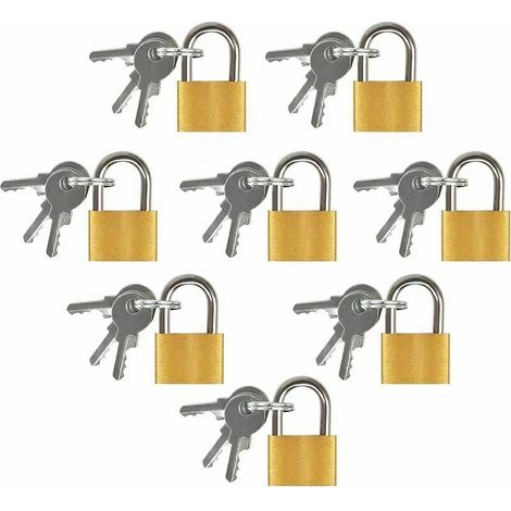 Mini lucchetto a chiave, 8 pezzi Mini lucchetti per valigie adatti per valigie, borsoni, armadi e diari, lucchetti per bagagli forniti con 3 chiavi e piccoli lucchetti per bagagli (1/5)