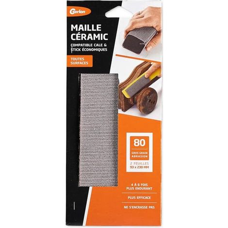 2 Papier Abrasif - Papier de Verre Super Resistant - Maille Ceramic 93 230 MM Grain 80 (Gros) ADP2MG Neutre (1/5)