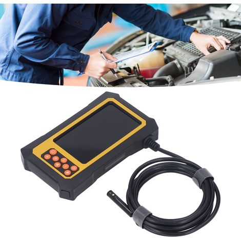 Industrielles Endoskop mit zwei Linsen, digitale 1080P-Endoskop-Inspektionskamera, 8 mm, wasserdichtes Endoskop IP67 mit 4,3-Zoll-LCD-Bildschirm, Kanalinspektionskamera mit 6+1 LED-Leuchten, gelb, 5 m (1/5)