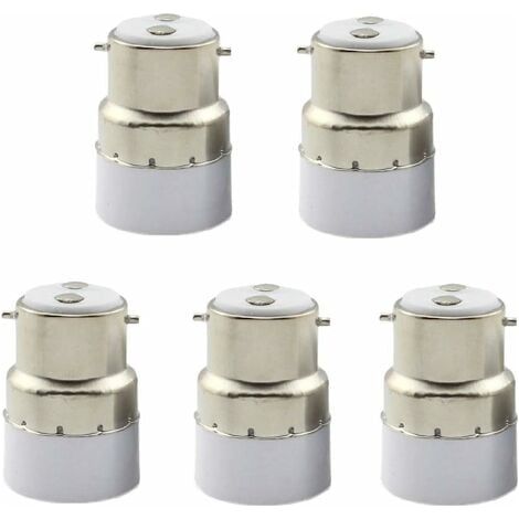 Adaptateurs d'ampoule B22 à E27, 5 pièces B22 mâle à E27 Femelle Douille Adaptateur d'ampoule convertisseur Supports de Lampe (1/3)