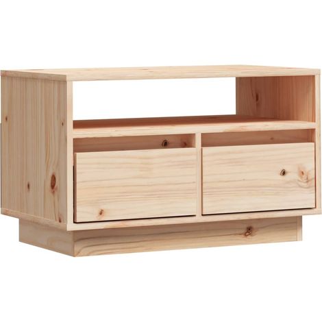 Mobile TV multimediale scaffale TV credenza TV sala da pranzo soggiorno camera da letto 60 x 35 x 37 cm legno massello di pino marrone 020026138