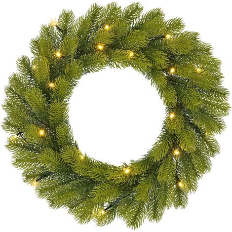 Black Box Trees Couronne de Noël illuminée Vert H12xl12xL12cm (1/3)
