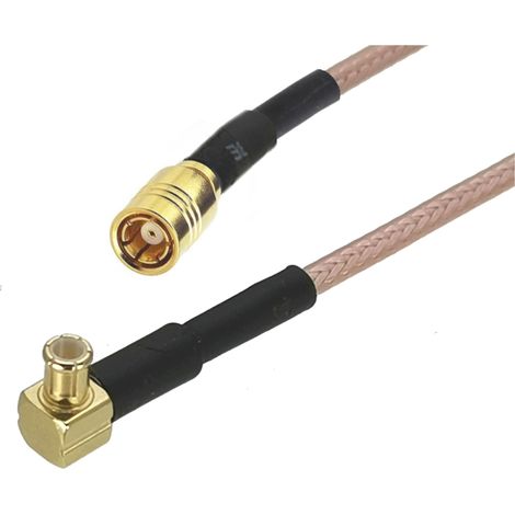Cavo di collegamento MCX con spina RA / presa SMB RG316, 50 cm.