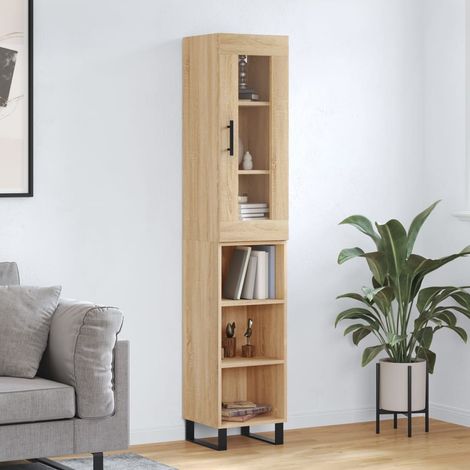 Highboard Sonoma-Eiche 34,5x34x180 cm Holzwerkstoff (1/5)