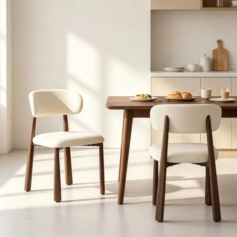 Sedia da pranzo elegante con schienale imbottito, seduta moderna, sedia confortevole con design ergonomico (solo con 2 pezzi di sedia) (1/5)