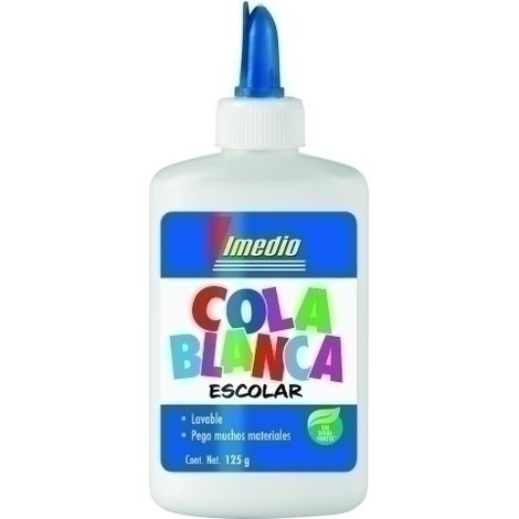 IMEDIO COLA BLANCA ESCOLAR BOTE 125GR NUEVO DISEÑO - Pack de 12 unidades