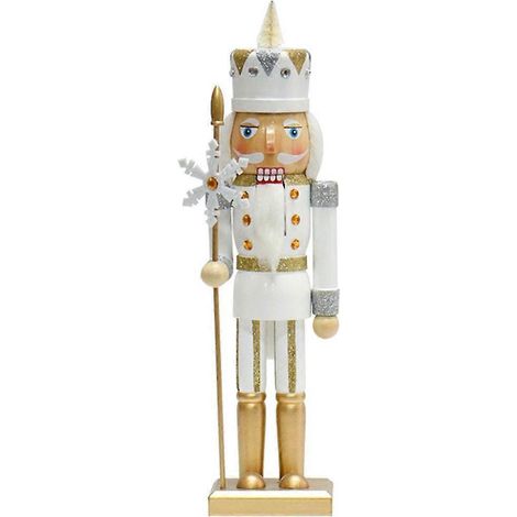 Casse-noisettes flocon de neige doré scintillant, statue de 36 cm, décoration de table de Noël