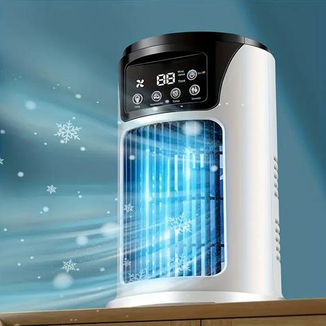Humidificateur avec ventilateur USB – Mini climatiseur portable avec 6 vitesses de ventilation réglables – Appareil de refroidissement (1/5)
