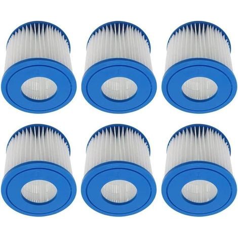 Kompatible Poolfilterkartusche für Best-Way 58381 Filtrationspumpe, für Lay-Z-Spa Miami Vegas Palm Springs Paris Whirlpoolfilter (6er-Pack) (1/5)