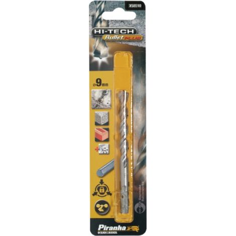 BLACK DECKER - PIRANHA - PUNTA PROFESSIONALE PER TRAPANI - PER MATTONI/MURATURA - Ø9MMx120MM - AL CARBURO DI TUNGSTENO