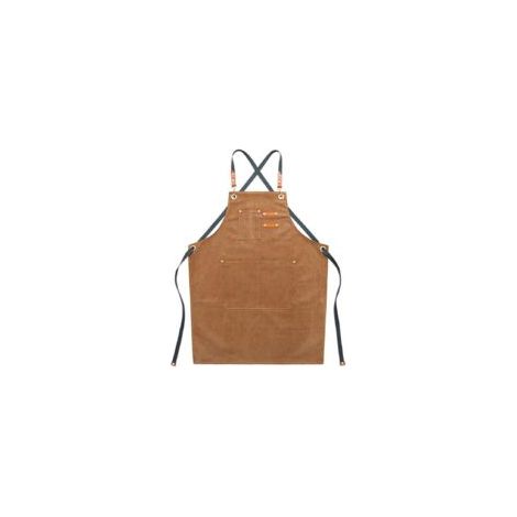 Tablier de cuisine en toile lavable – Sangles réglables – Grandes poches pour accessoires – Résistant et durable – 75 cm large x 58 cm haut (1/3)