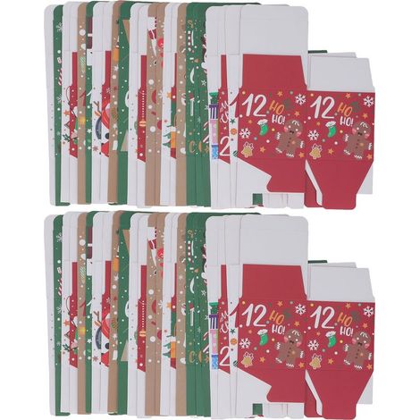 48 bezaubernd gemusterte Weihnachtsgeschenkboxen, dekorative Boxen mit Deckel für Partys, Süßigkeiten und Geschenke (1/5)